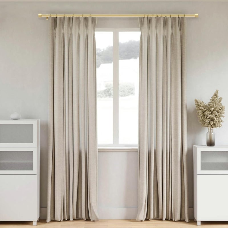 GEEBOBO 2 Pack Gold Curtain Rods for Windows 66 to 120 Inch, 1 Inch Adjustable Heavy Duty Easy Install Curtain Rods Set for Outdoor, Patio, Farmhouse, Bedroom, Living Room (Gold,30"-120",2 Pack) - Image 4